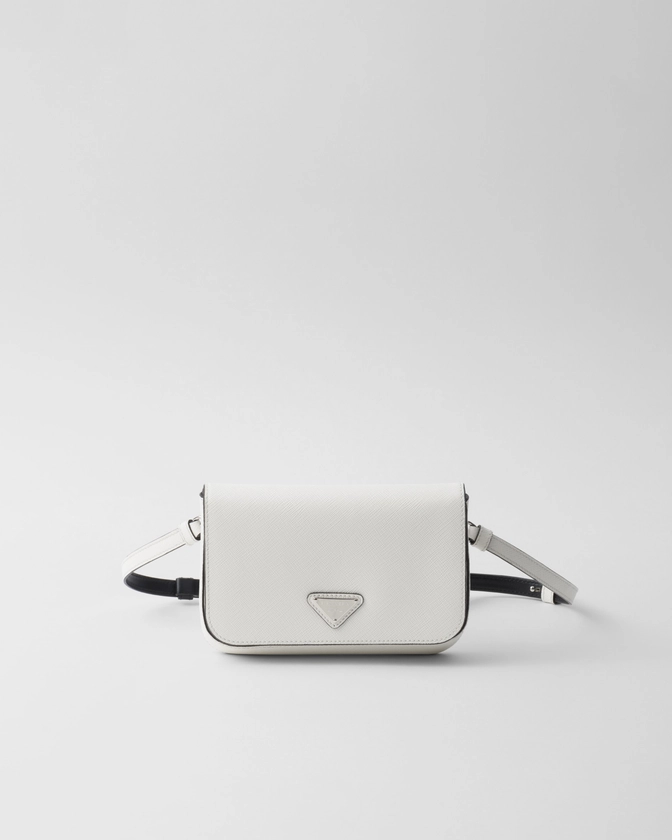 Sac Porté éPaule En Cuir Saffiano Blanc | PRADA