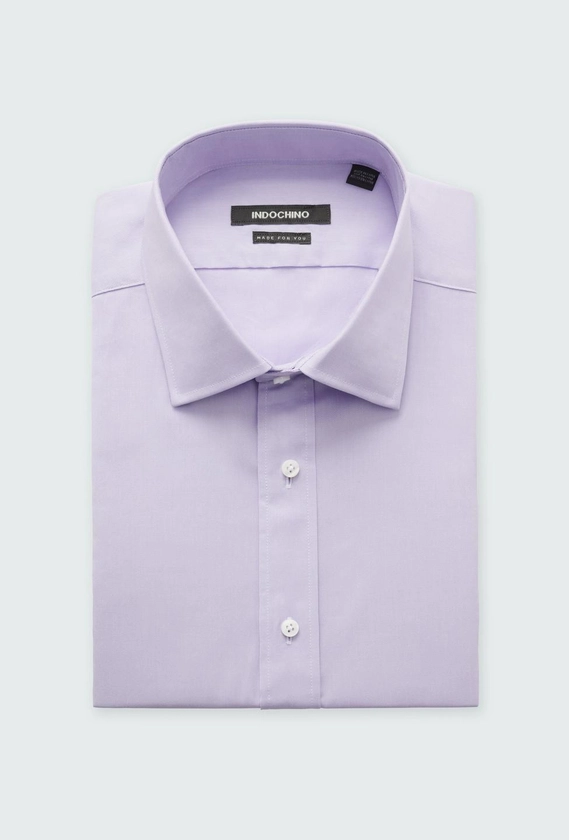 Men's Custom Shirts - Hailey Cotton Stretch Lavender Shirt | INDOCHINO