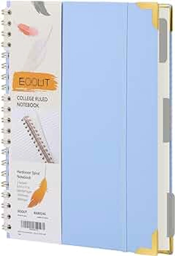 EOOUT Cuaderno en espiral de 8.5 x 11 pulgadas, diario en espiral de tapa dura para mujer, 300 páginas con rayas universitarias de 3 temas para el trabajo, regreso a la escuela, regalos