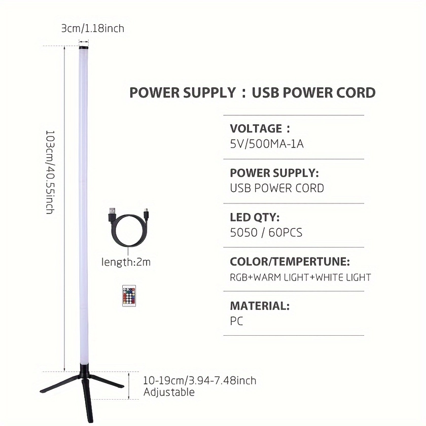 1pc Smart Corner Standing Lamp, LED Floor Lamp Color Changing Mood Lighting With Remote, Dimmable Floor Lamp For Living Room, Bedroom, Gaming Room Hom