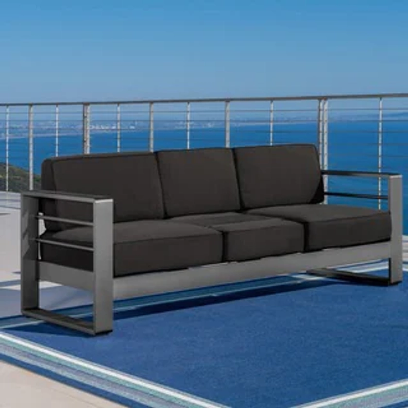 Cape Coral Cushioned Aluminum Outdoor Sofa by Christopher Knight Home - Bed Bath & Beyond - 17292703