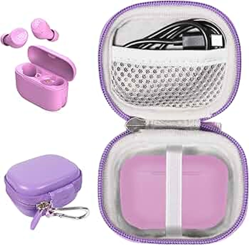 HMPAIMON - Funda para auriculares JLab Go Air Pop, aire, tonos de aire, verdaderos auriculares inalámbricos (morado claro)