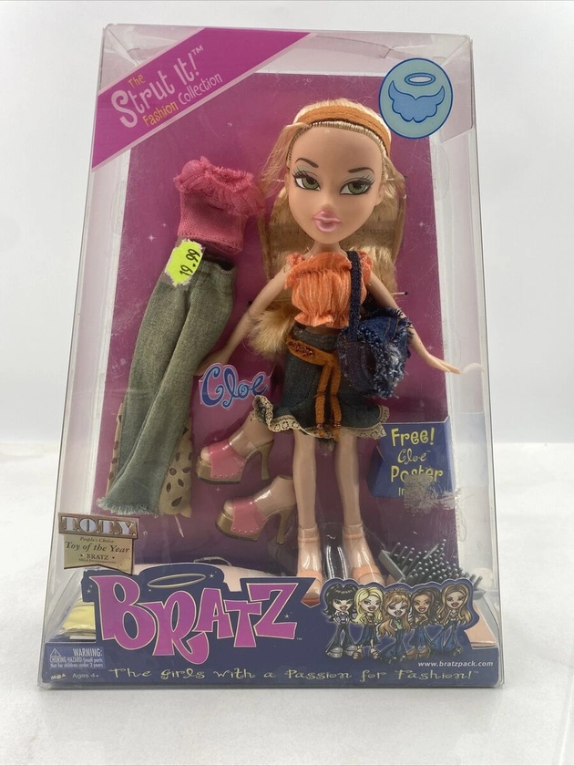 VTG Bratz Cloe Doll Strut It Fashion Collection "Angel" TOTY 2002 NEW in Box