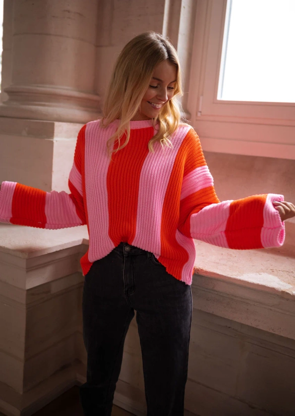 Pink and Orange Masson Sweater