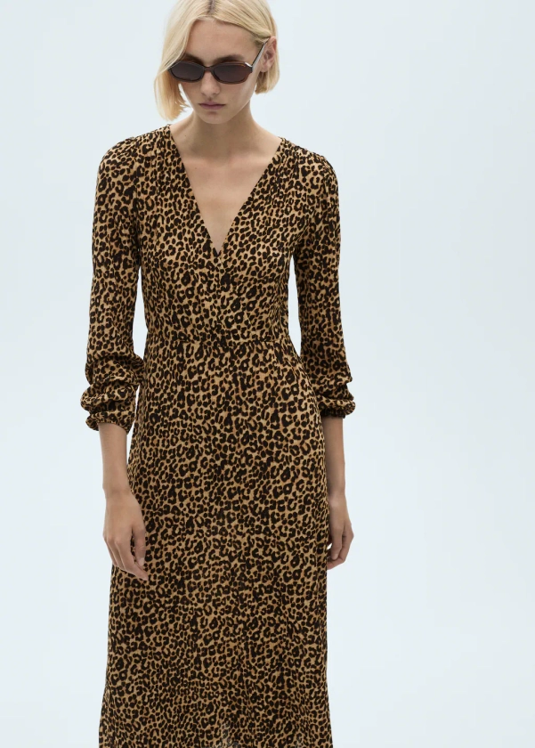 Leopard-print long dress