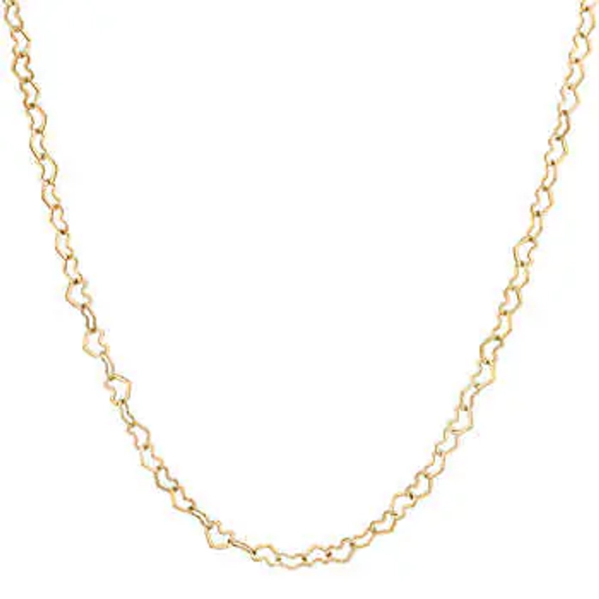 14kt Yellow Gold Heart Link Necklace