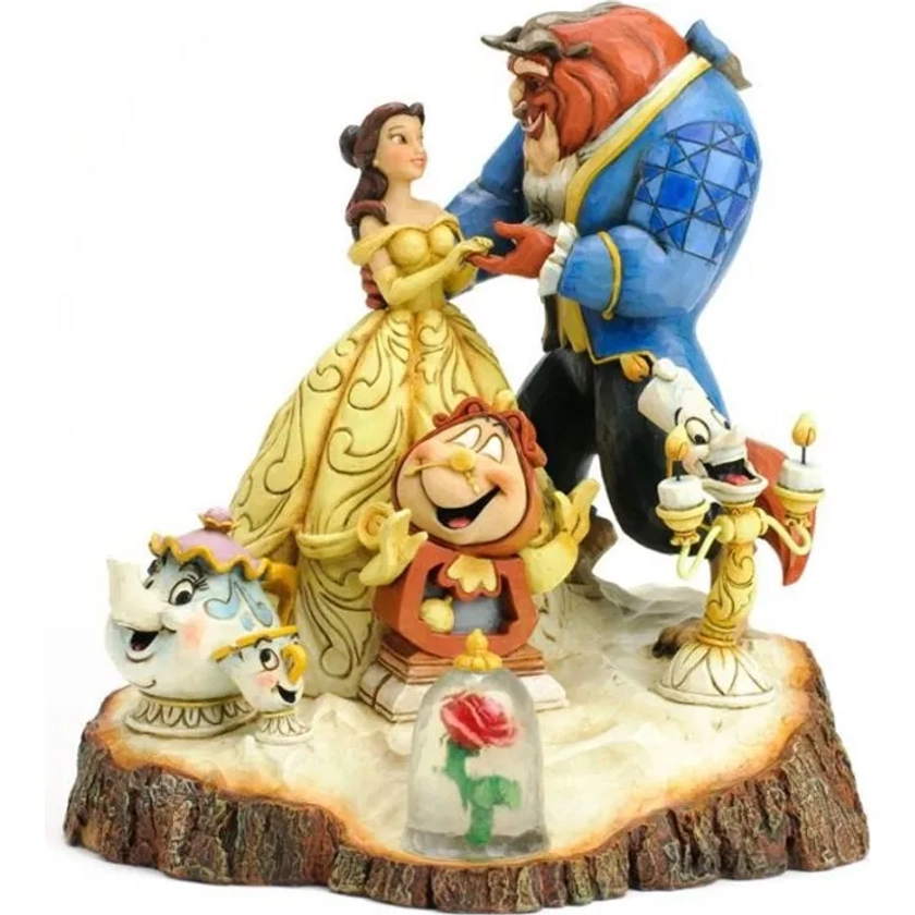 Figurine La Belle et La Bête - Collection Disney Tradition by Jim Shore - Effet bois peint - 20 cm