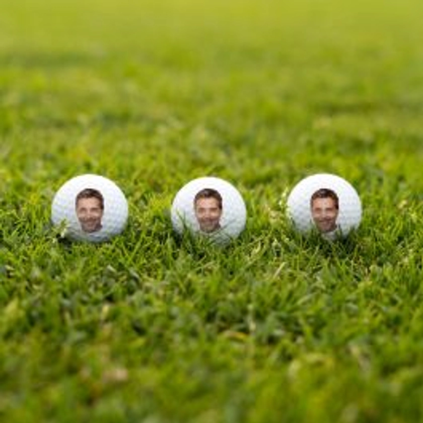 Set de 3 balles de golf personnalisées avec visage