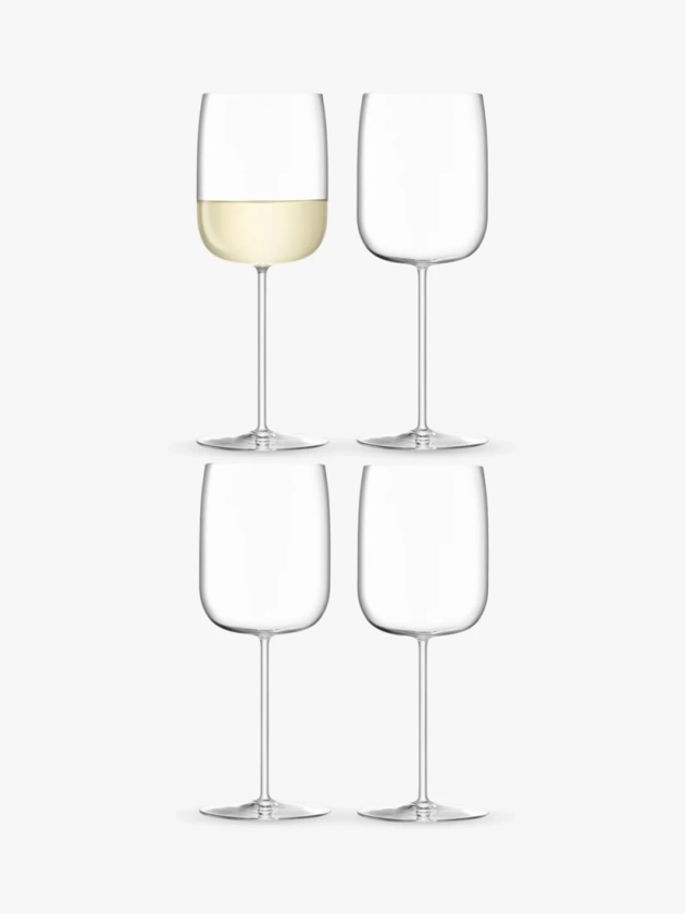 LSA International Borough White Wine Glasses, Set of 4, 380ml, Clear