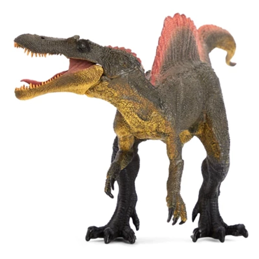 Juvale Green Spinosaurus Dinosaur Toy Figurine with Movable Jaw, Plastic Dinosaur Action Figure for Boys and Girls, Gifts for Kids, 11.5x6x3.5 in