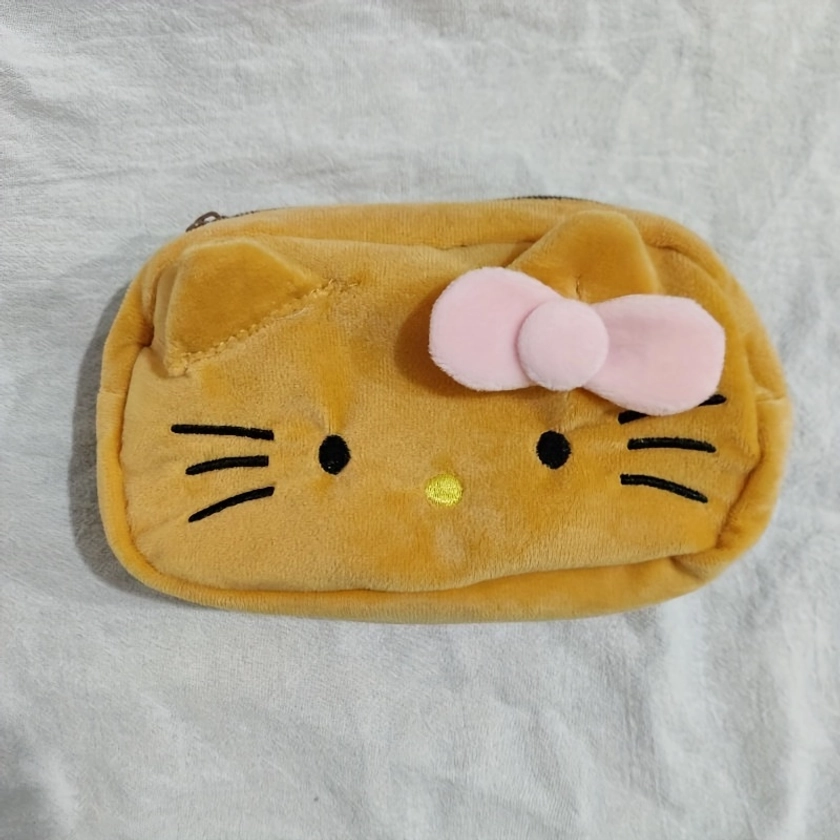 1pc New Cute * Plush Pencil Case, Y2k Kawaii Cartoon Stationery Storage Bag, Zipper Cosmetic Bag