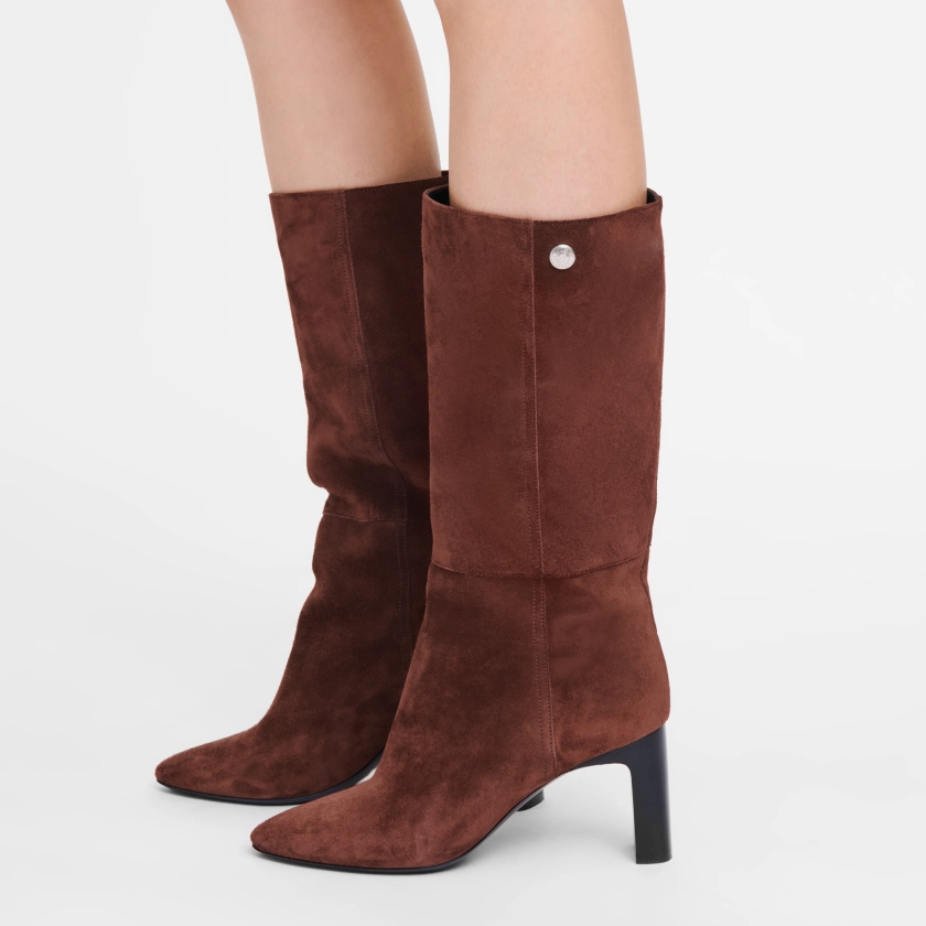 Bottes à talon Allure Cuir - Bordeaux | Longchamp FR