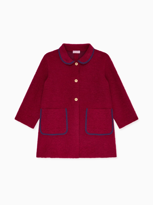 Burgundy Henrietta Girl Coat