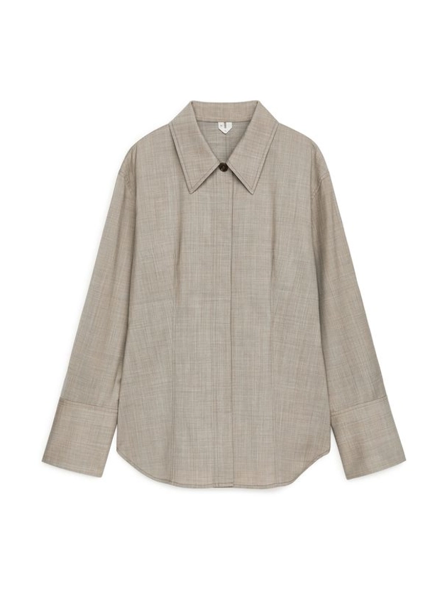 Tailored Wool Blend Overshirt Beige Beige - 641 SEK | Afound