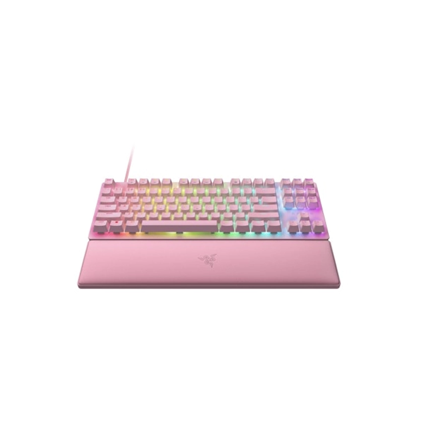 Razer Huntsman V2 Tenkeyless - TKL Optical Gaming Keyboard (Red Switch, Quartz Pink)