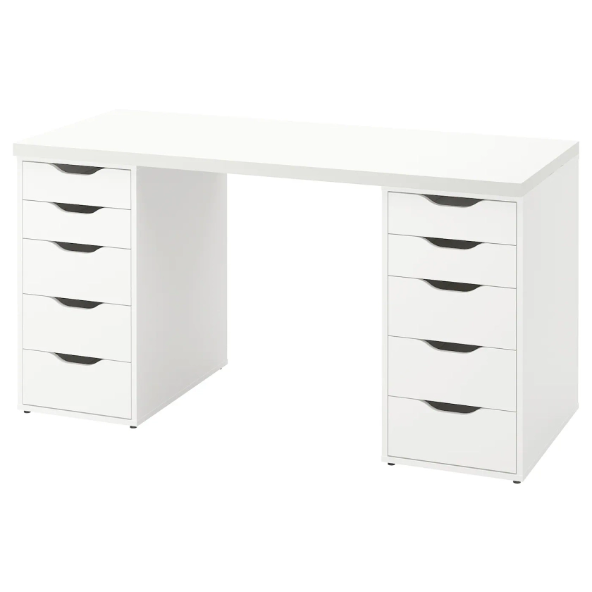 LAGKAPTEN / ALEX desk, white, 551/8x235/8" - IKEA