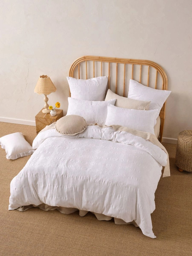 Seren White Quilt Cover Set