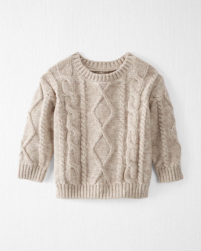 Baby Organic Cotton Cable Knit Sweater in Toasted Wheat - Little Planet | Carter's