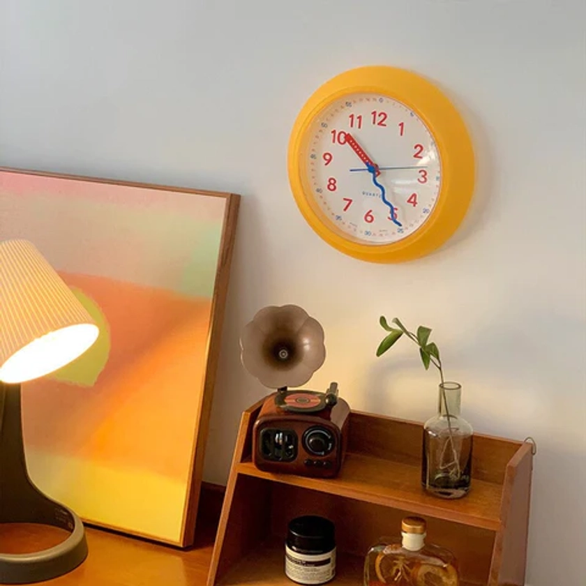 Modern Plastic Yellow Wall Clock