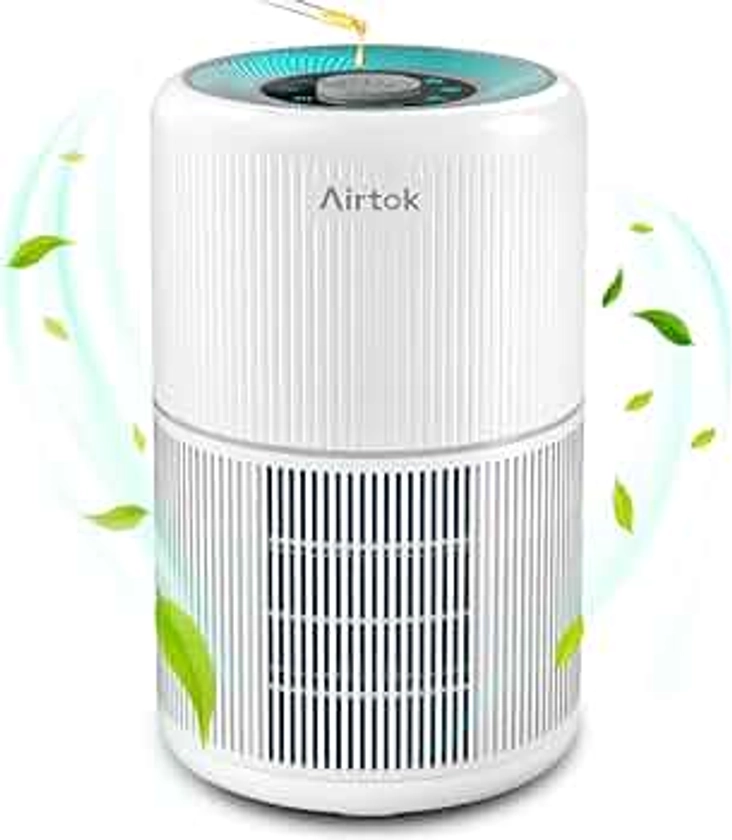 AIRTOK Air Purifiers for Bedroom Home, H13 True HEPA Air Filter for Smoke, Dust, Odors, Pollen, Pet Dander 99.97% Removal, Air Purifiers Large Room with Fragrance Sponge, White?