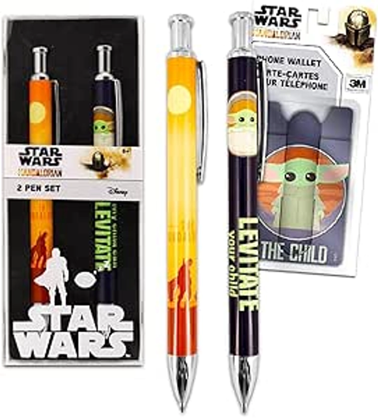 Amazon.com : Baby Yoda Office Accessories Pen Set - Star Wars Mandalorian School Supplies Bundle with 2 Baby Yoda Pens, Gift Box, & More | Mandalorian Party Favors : Office Products