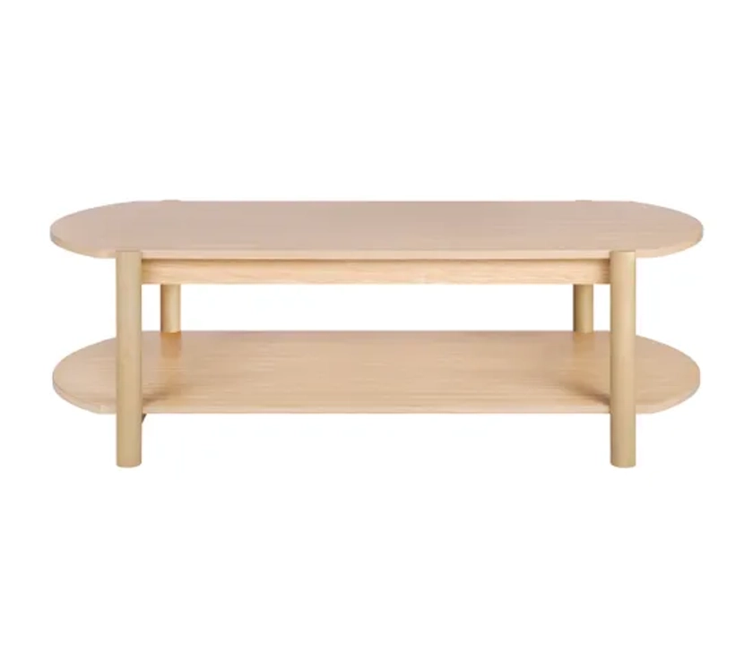 Table basse ovale double plateau ELDHAM imitation chêne - Table basse BUT