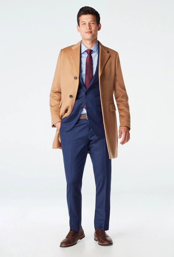 Heartford Camel Quilted Overcoat