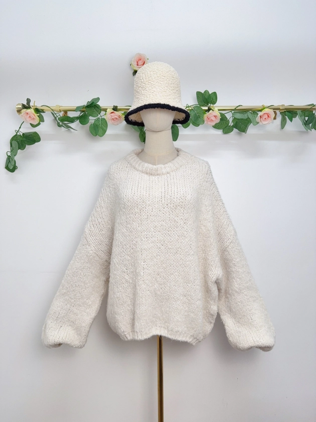 Pull beige Ecru