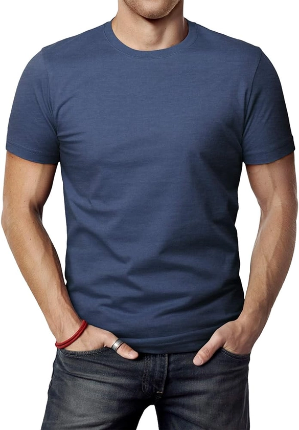 H2H Mens Casual Slim Fit Short Sleeve T-Shirts Soft Lightweight V-Neck/Crew-Neck Size XS to 3XL
