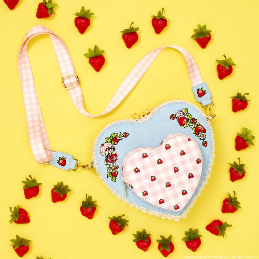 Loungefly Strawberry Shortcake Denim Heart Crossbody