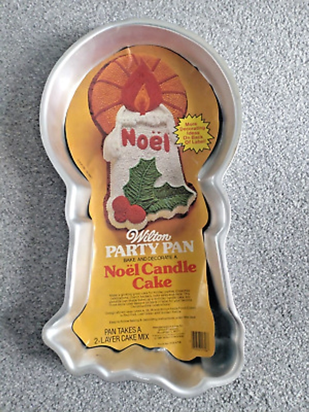 Vintage Noel Candle Christmas 1981 Wilton Cake Pan Tin Original Insert Rare