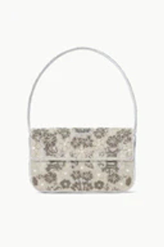 STAUD TOMMY BEADED BAG SILVER GARDEN PARTY