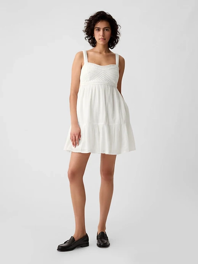 Crinkle Gauze Mini Dress