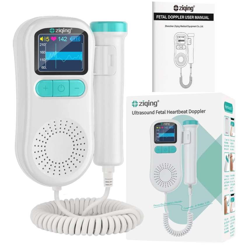 Ziqing-Monitor de ritmo cardíaco Fetal Doppler, 2,5 MHz, pantalla LCD sin radiación, Detector de sonido de maternidad para el hogar y el embarazo - AliExpress