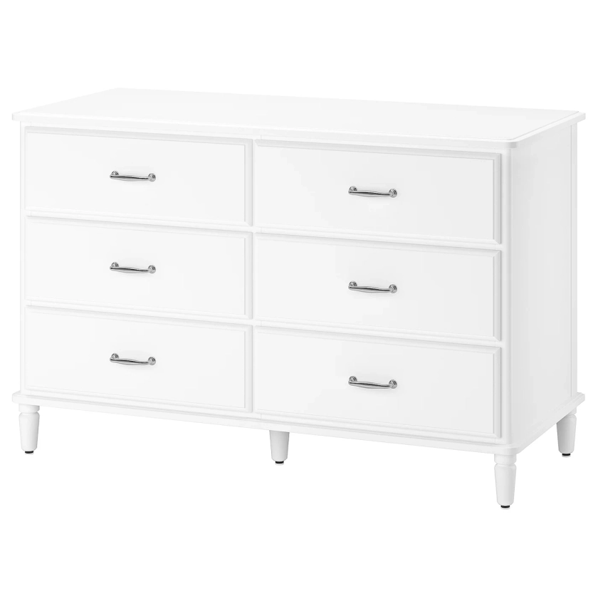 TYSSEDAL Chest of 6 drawers, white, 127x81 cm - IKEA