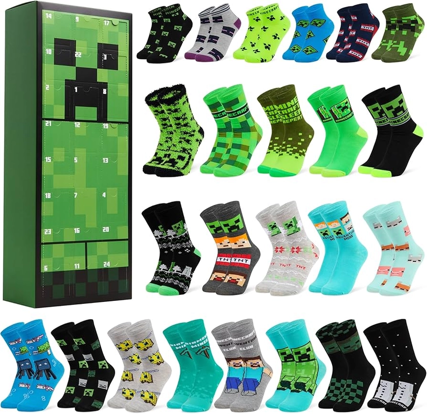 Minecraft Advent Calendar 2024 for Kids, 24 Socks Christmas Calendar Boys Girls Teenagers, Creeper Countdown Calendar - Gift for Gamers : Amazon.co.uk: Books