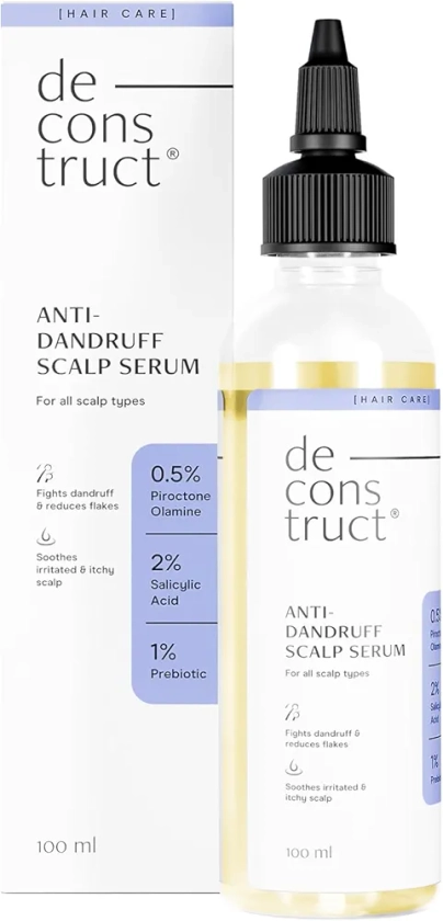 Deconstruct Anti-Dandruff Scalp Serum 100 Ml | 2% Salicylic Acid + 1% Prebiotic + 0.5% Piroctone Olamine | Dandruff Remover | Itchy & flaky Scalp Treatment | Anti-Dandruff Treatment | Post Wash Treatment | Sulphate & Paraben Free : Amazon.in: Beauty
