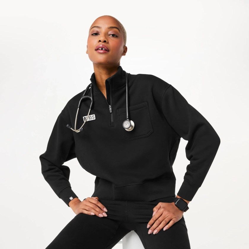 Women’s Off-Shift Racing ¼ Zip Sweatshirt™ - Racing Black · FIGS