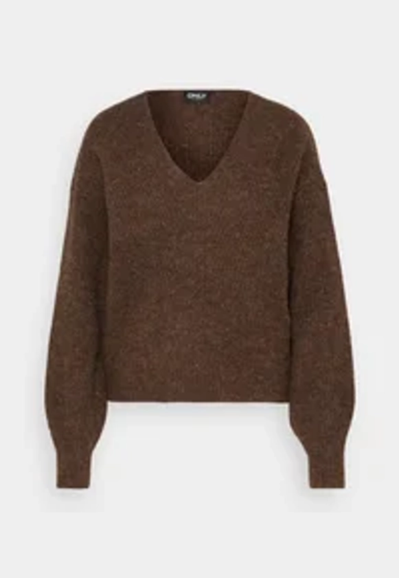 ONLY Tall ONLVENEDA V NECK - Pullover - chestnut melange/marron - ZALANDO.FR