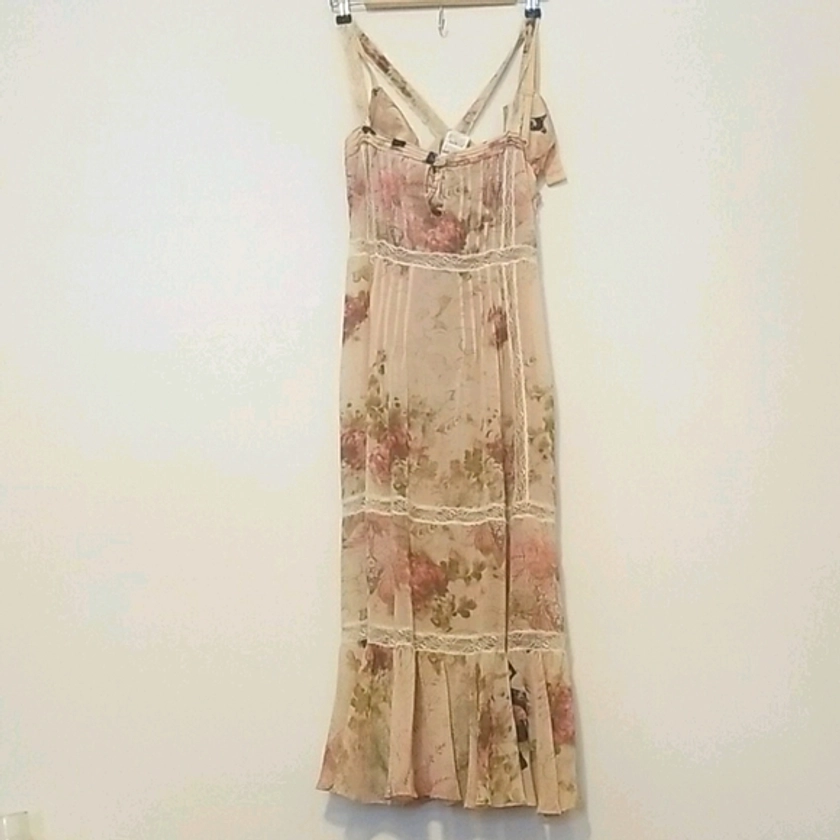 John Galliano Floral Print Peasant Dress