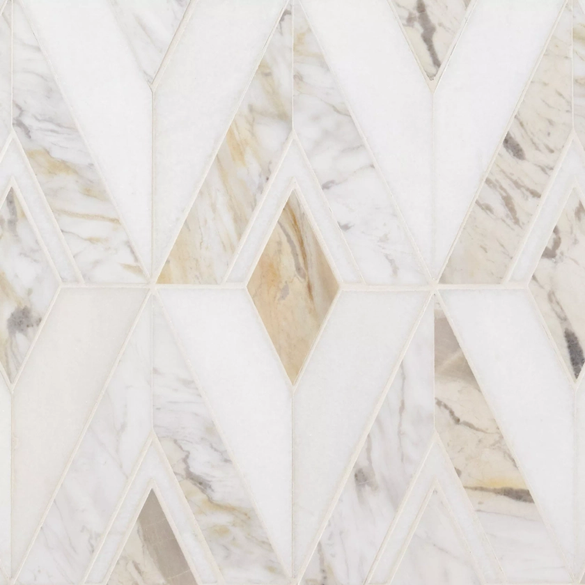 Regent Thassos Sienna Polished Marble Mosaic | Floor and Decor