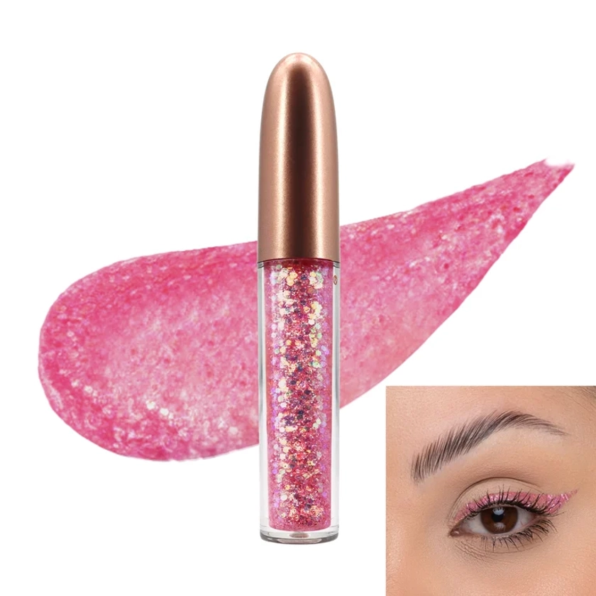 &quot;Delineador  Ojos Glitter  Liquido Escarchado Rosa Coral&quot;