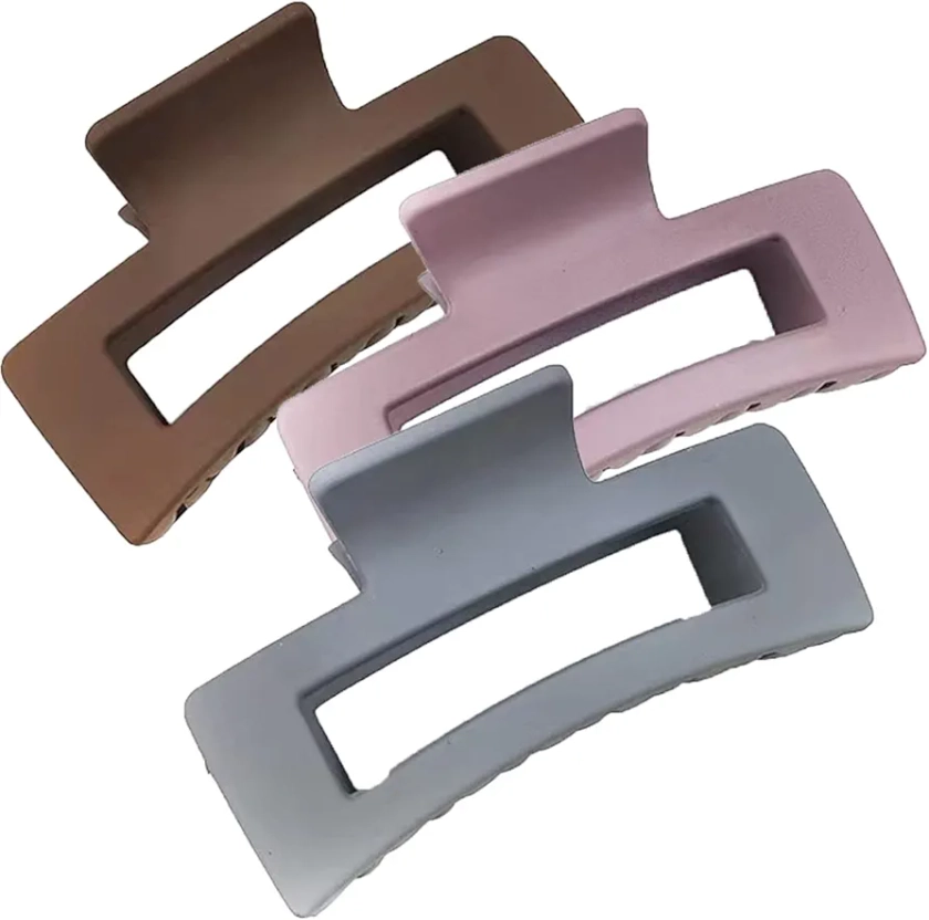 hair clips claw clips claw clips for thick hair sturdy and stable french design hair claw clips, suitable for women girls hair accessories (gray, brown, purple)