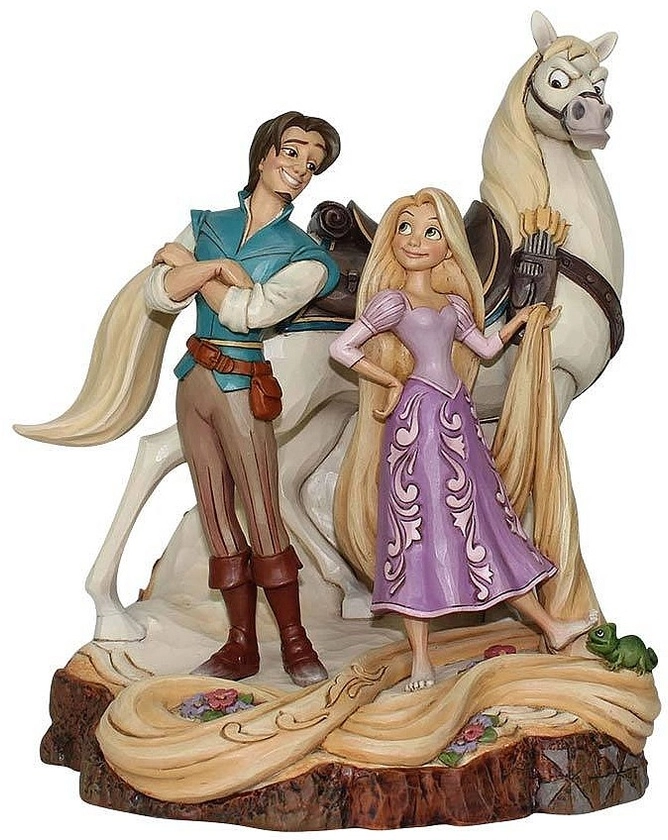 Raiponce Flynn Et Maximus Woodcarved Disney Traditions