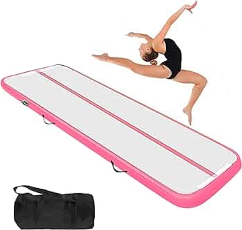 Tumbling Gymnastics Mat Inflatable 10cm Thick Air Floor Practice Gymnastics Workout Mat Practice for Home Use/Training/Cheer leading/Yoga/Water Fun No inflatable pump