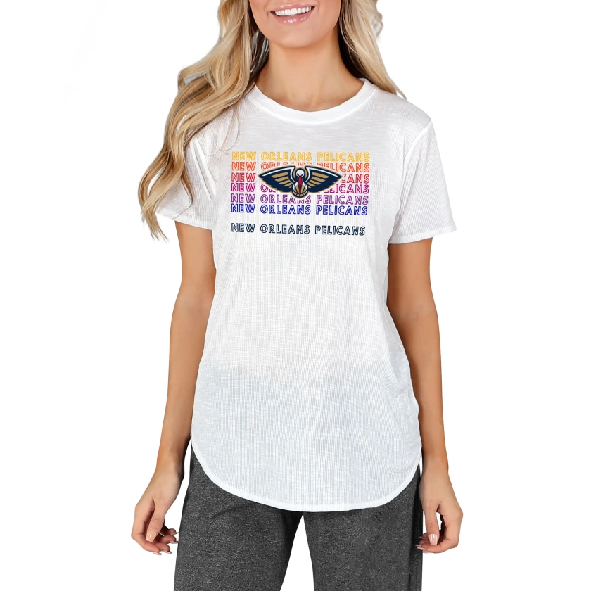 Women's Concepts Sport White New Orleans Pelicans Gable Knit T-Shirt