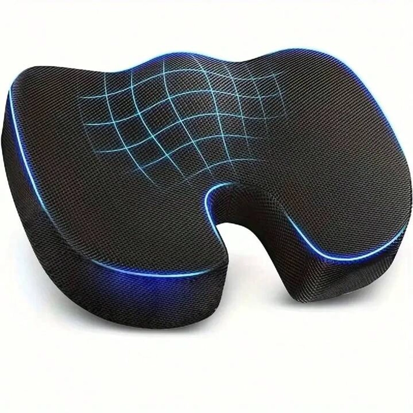 1pc Slow Rebound Memory Foam Butt Cushion For Summer, Ideal For Car Seat, Office Chair, Dining Chair, Student Dormitory, Hip Up Booster Cushion