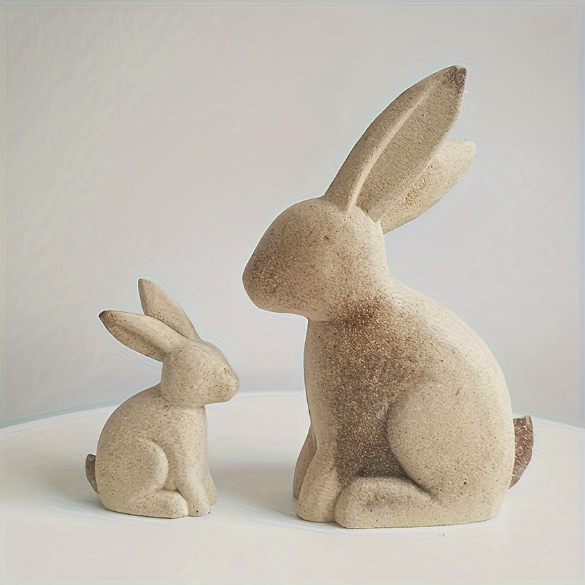 Unfinished Wooden Rabbit Figurines Diy Paintable Easter - Temu United