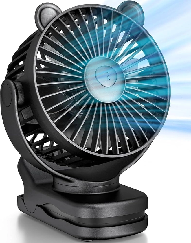 Amazon.com: KIDEE Portable Clip on Fan, Small Desk Fan Battery Operated, 360° Rotation, Utral Quiet, 3 Speed, Mini Table Fan Rechargeable, Personal Cooling Baby Stroller Fan for Home Office Outdoor Travel : Home & Kitchen