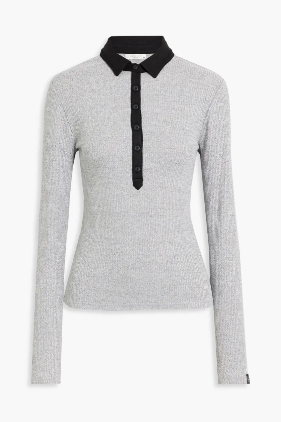 RAG & BONE Mélange knitted polo sweater | THE OUTNET